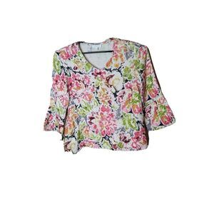 Habitat Clothes To Live In Women's Bright Floral Shirt Size Small Lagenlook t77
